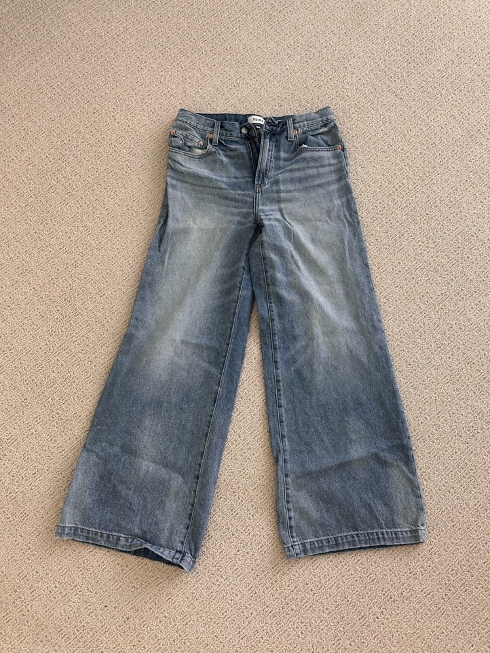 pistola Washed Blue Wide-Leg Jeans